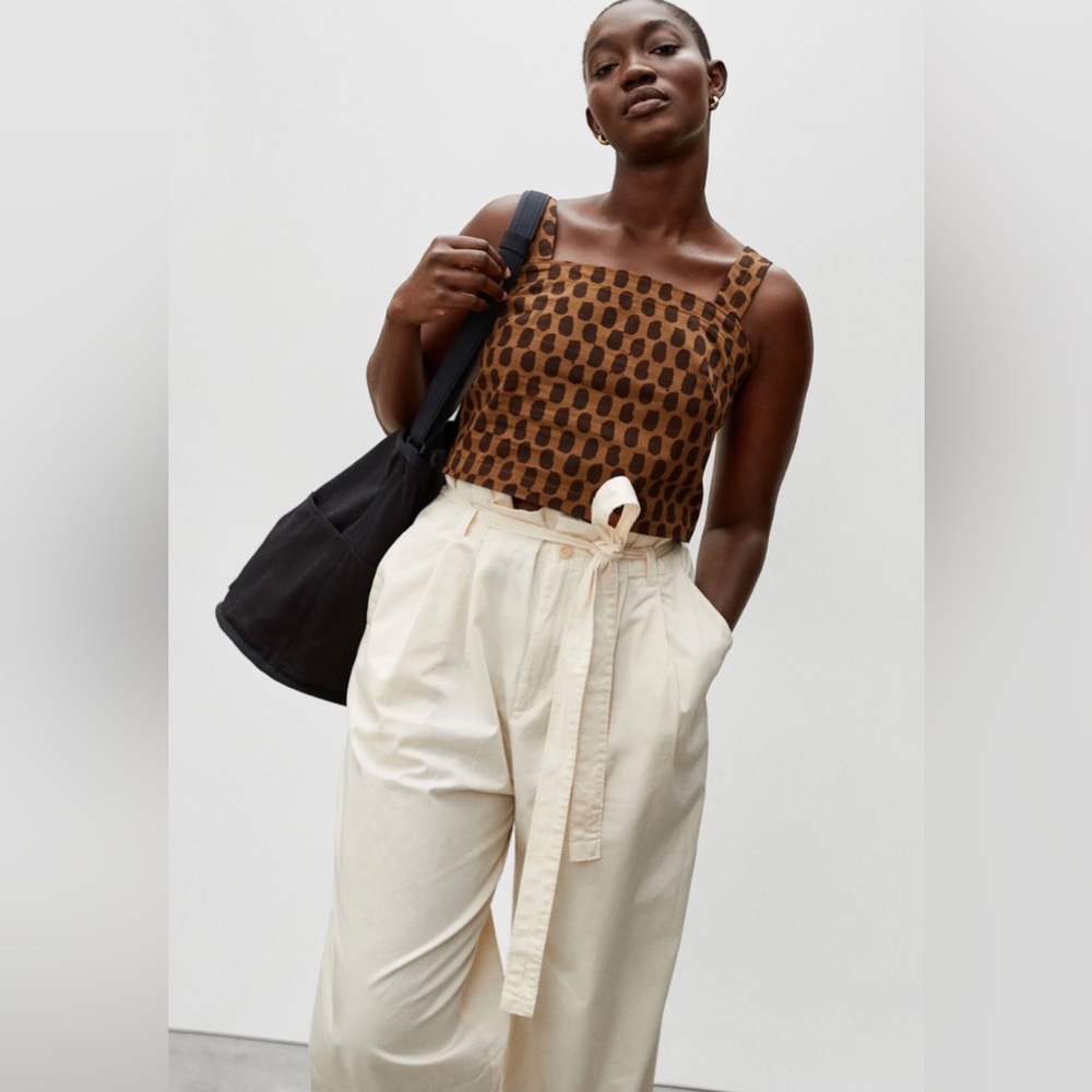 Everlane Brown Polka Dot Tank Top